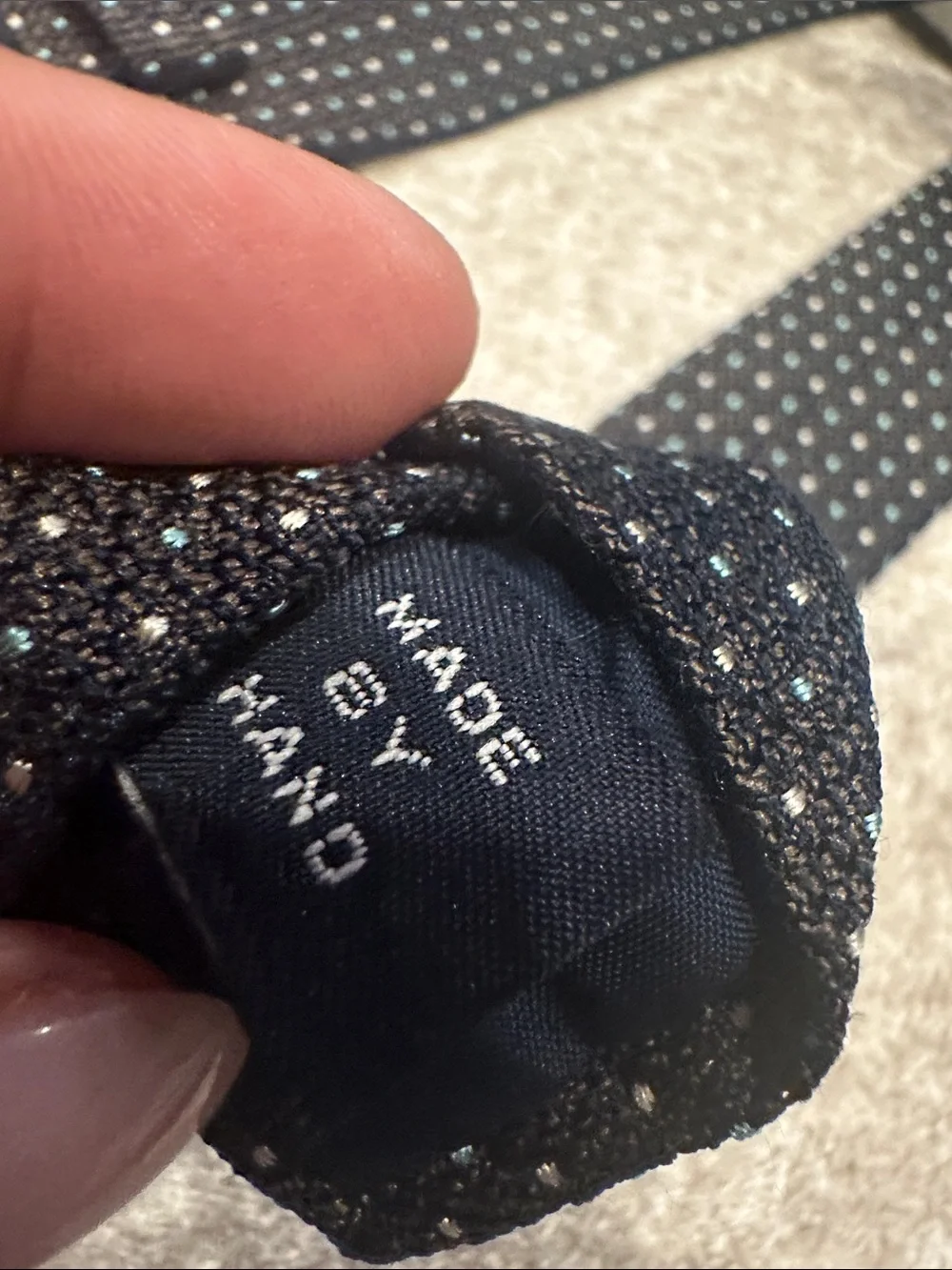 J. Crew Black Tie with Small White Dot Pattern